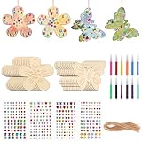 Moosono 40 Stück Bastelset Kinder Schmetterling und Blume mit Aquarellstift &...
