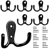 Bolatus 6 Stück Kleiderhaken, Haken Garderobe Doppelt Wandhaken Retro Haken...