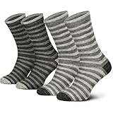 2 Paar Alpaka Wollsocken Frauen Geringelt atmungsaktive Kuschelsocken Wolle 35...