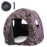 GOPLUS Jagdzelt, Camouflage Tarnzelt für 2-3 Personen, tragbares Pop-up-Zelt...