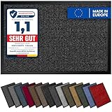 Gentle North Hochwertige Fußmatte grau schwarz 40x60cm groß für Innen &...