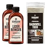 Schrader Lederreinigung Set - Reiniger und Poliertuch - für alle Lederarten -...
