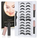 URAQT Magnetische Wimpern, Magnetische Flüssiger Eyeliner, 3D Dicke Lange...