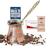 CRYSTALIA Groß Türkische Kaffeekanne Kupfer 425ml Premium Qualität...