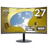 KOORUI Curved Monitor - 27 Zoll FHD Curved Computer Monitor, VA-Panel, 75Hz,...