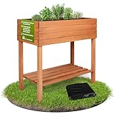 TTL GARDEN Balkon Hochbeet M 80x40x80cm aus Holz - Pflanzkasten & Blumenkasten...