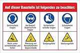 WERBEPUNKT. Schild Baustellenschild Sicherheitshinweise Gebote Baustelle 3 mm...