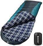 Bessport Schlafsack Flannel für Camping 3-4 Jahreszeiten - 10 °C-15°C |...