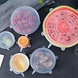 Dehnbare Silikondeckel, 6 Stück Silikon Stretch Deckel Stretch Lid Silikon...