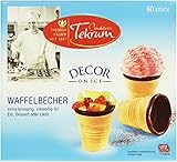 Tekrum Waffel-Becher mit kakaohaltiger Fettglasur,60 Stück 1er Pack (1 x 230 g)