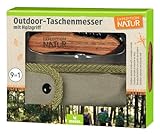 Expedition Natur Outdoor-Taschenmesser mit Holzgriff, 9 in 1...