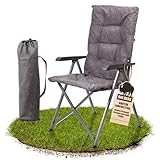 BigDean Bequemer Campingstuhl faltbar Rückenlehne verstellbar