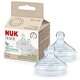 NUK for Nature Ersatz Silikon Trinksauger für Babyflasche | Klein (0−6...