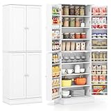 COSTWAY Küchenschrank hoch, Vorratsschrank 170 cm für Küche, Buffetschrank...