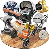 Kinderwagen 3 in 1 [Babywagen & Autositz] mit Babyschale Fahrgestell Kombi als...