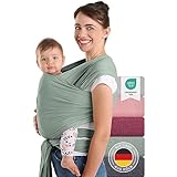 Laleni Tragetuch Baby neugeboren bis 15 kg aus weicher Baumwolle - Babytrage...