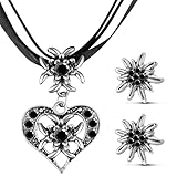 Patelai 3 Stück Trachtenschmuck Set Bayerisch Dirndlschmuck Trachtenkette mit...