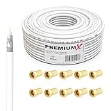 Premium X 50m BASIC Koaxialkabel 135dB 4-fach SAT Antennenkabel Koaxkabel...