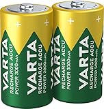 VARTA Batterien C Baby, wiederaufladbar, Recharge Accu Power, Akku, 3000 mAh...