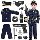 INNOCHEER Polizei Kostüm Kinder, Polizei Spielzeug für Jungen Halloween...