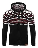 Reslad Herren Grobstrick Norweger Pullover Winter Strickjacke Kapuzenpullover...