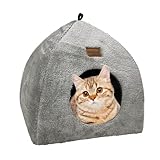 Whiwhi Katzenhöhle für Drinnen Katzenzelt mit Waschbarem Plüschkissen Weiches...