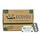 EcoYou Premium Rasierklingen für Rasierhobel set 100 Klingen ✮ rostfreie...