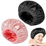 Apricitie 2 Stück Duschhaube Damen Wasserdichte Haar Haube Shower Cap...