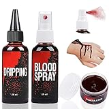Kunstblut Set, 60ml Kunstblut Spray und 60ml Tropfendes Kunstblut und 40ml...