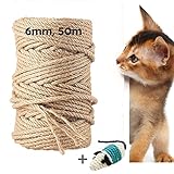 Sisalseil, 50 Meter Natur Sisal Seil für Katzen, Sisal Kratzbaum Ersatz für...