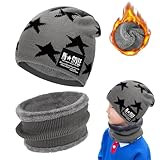 RCYHCY Wintermütze und Schlauchschal Set für Kinder - Warm Beanie Mütze mit...