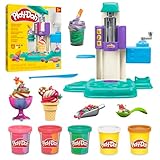 Play-Doh Bunte Regenbogen Eismaschine, 2 x 56g einfarbig & 3 x 56g zweifarbig,...