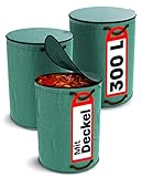 Praknu 3x Gartenabfallsack 300 Liter Mit Deckel - Laubsack Mit 4 Reißfesten...