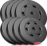 Hop-Sport 60kg Hantelscheiben Set - Kunststoff Gewichte 30/31 mm Bohrung - 4x10;...