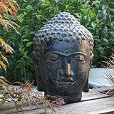 Oriental Galerie Buddha Kopf Head Steinfigur Skulptur Stein Lavasand Bali Garten...