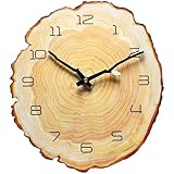 NUOVO 12 Zoll Jahresring Wanduhr Holz Kornuhr Baum Stump Form Uhr Kreative...