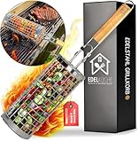 EdelKüche Premium Grillkorb aus Edelstahl für Gemüse und Fleisch | XXL, Rund,...