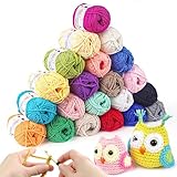 YINVA Häkelgarn 21 Farben 25g Acryl Wolle Zum Häkeln, Dicke Wolle Set für...