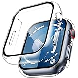 TAURI 2 Stück Schutzhülle mit Apple Watch 9/8/7 41mm Displayschutz, 360°...