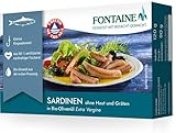 Fontaine Sardinen ohne Haut in Bio-Olivenöl – 120 g – 5er Pack - Premium...