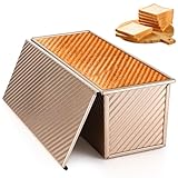 LUZIYUN Brotbackform aus Kohlenstoffstahl mit Deckel – Antihaft-Toastbrotform...
