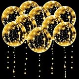 10 Pack Leuchtende Luftballons, Bobo Helium Ballons LED Luftballon, Klare...
