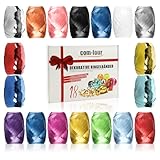 com-four® 18x Ringelband in bunten Farben - 20 m je Rolle - tolles Set...