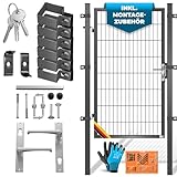 KESSER® Gartentor Premium Gartentür aus Metall verzinktem Stahl, Gartentür...