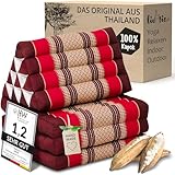 livasia Thaikissen mit 3 Auflagen - 175x50x8cm - Dreieckskissen mit...