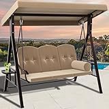 YITAHOME Hollywoodschaukel, 3-Sitzer Gartenschaukel mit Liegefunktion mit...
