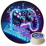 J&M DECO Tortenaufleger Gamer – essbare Kuchendeko Ø 20 cm – Tortenbild...