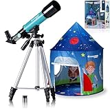 Bresser Junior Linsenteleskop 50/360 für Kinder - Astronomie Einsteigerset mit...