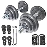 SPORTINATOR® 'Machine' Kurzhantel Set 20 kg mit Koffer - Effektives...