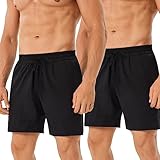 HOPLYNN 2er Pack Sporthose Herren Kurz mit Reißverschlusstasch Sport Short...